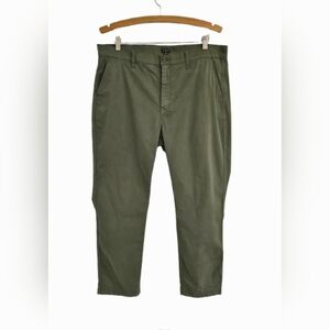 J.Crew Men’s Green Chino Pants Size 32 Ankle Cropped Stretch Cotton